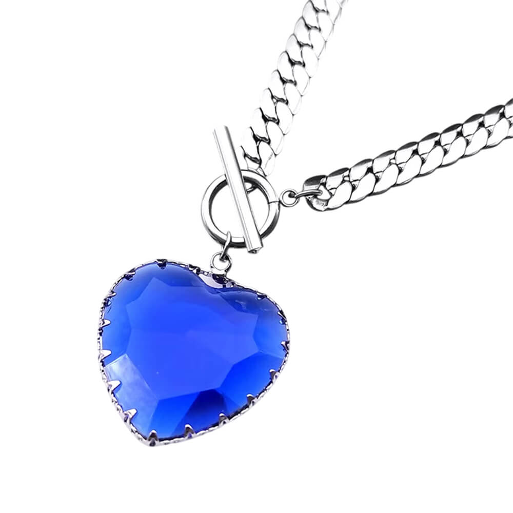chunky heart pendant necklace boogzel clothing