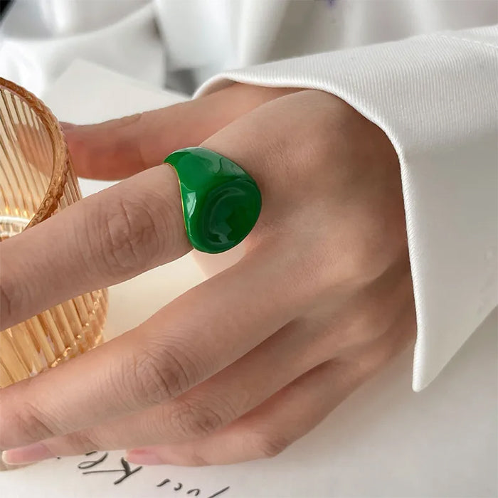 chunky enamel ring boogzel clothing