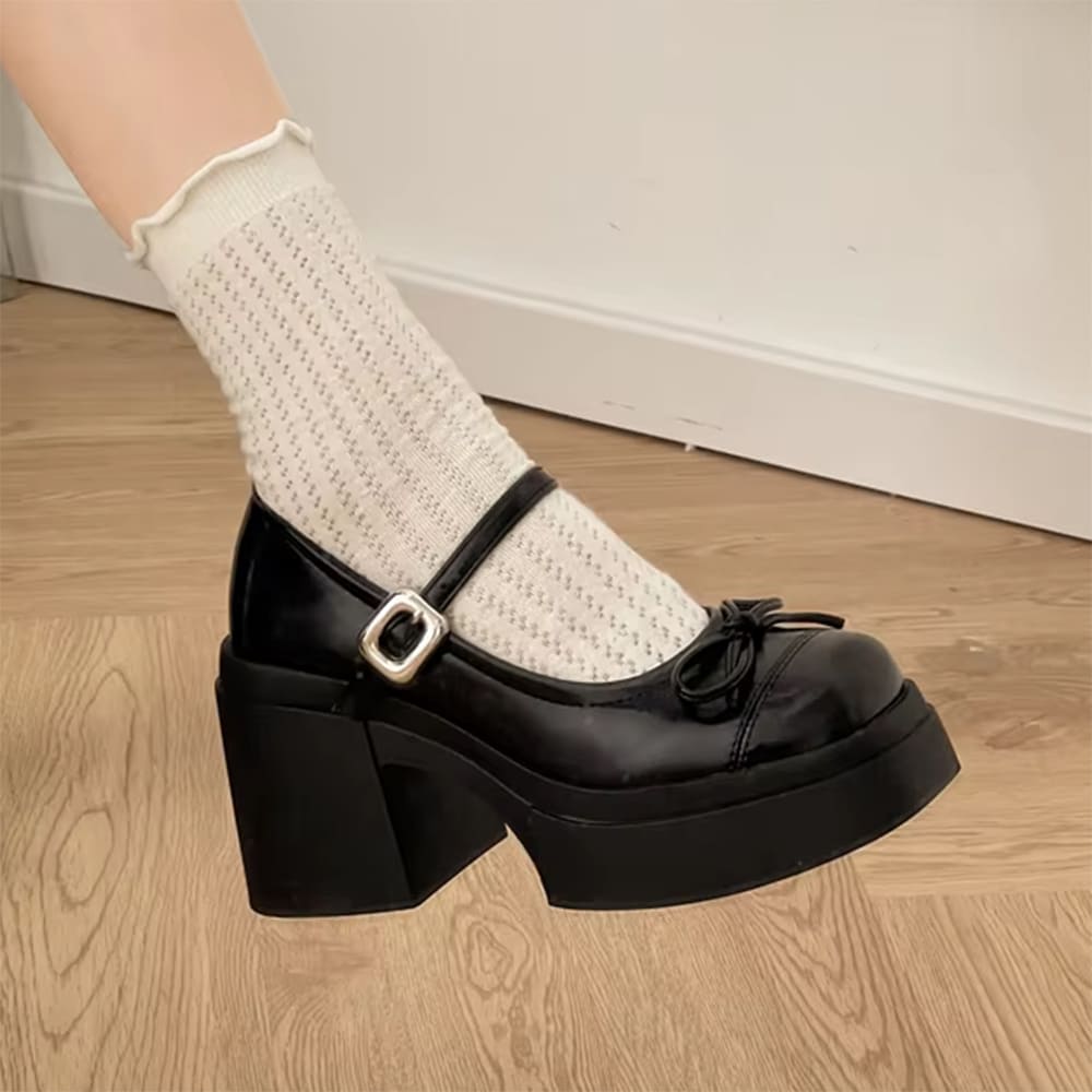 chunky platform mary jane heels boogzel clothing