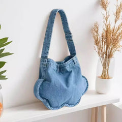cloud shaped denim shoulder bag boogzel clothing