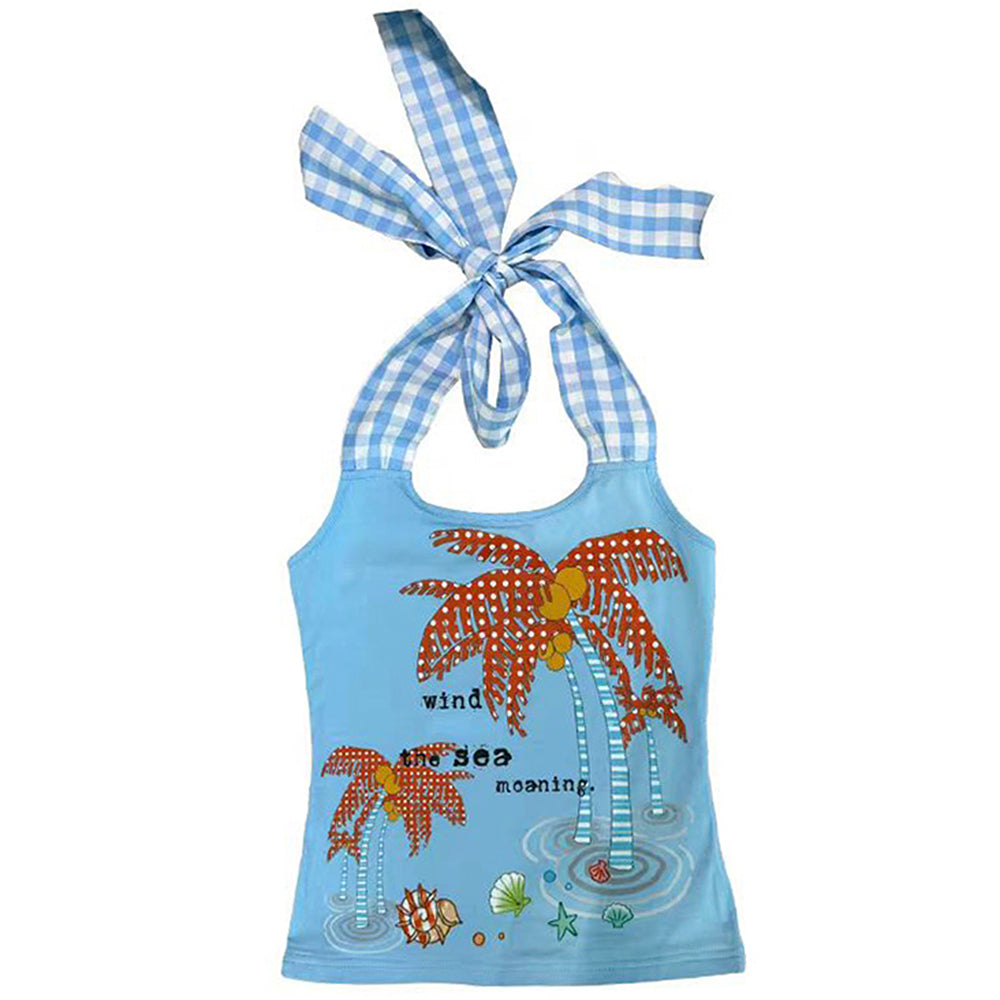 coconut girl blue halter top boogzel clothing