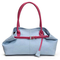 color block denim belted bag boogzel clothing