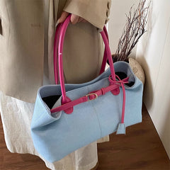 color block denim belted bag boogzel clothing