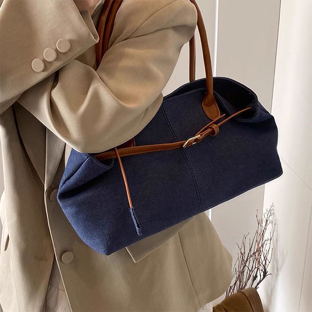 color block denim belted bag boogzel clothing