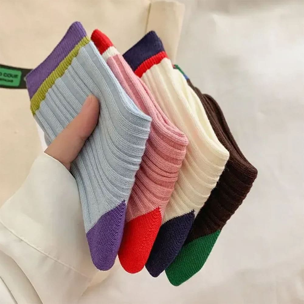 color block ribbed socks boogzel clothing