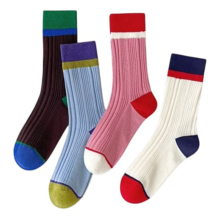 color block ribbed socks boogzel clothing
