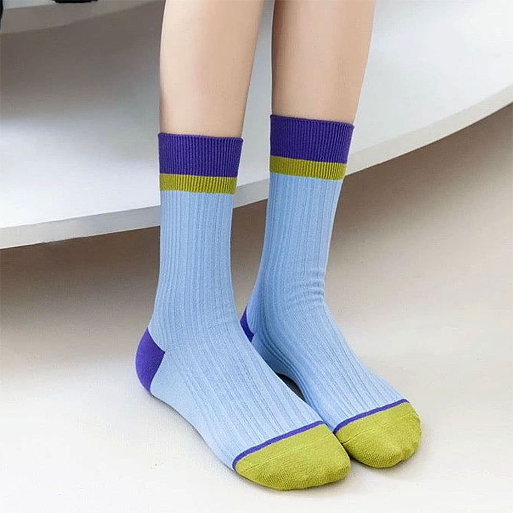 color block ribbed socks boogzel clothing