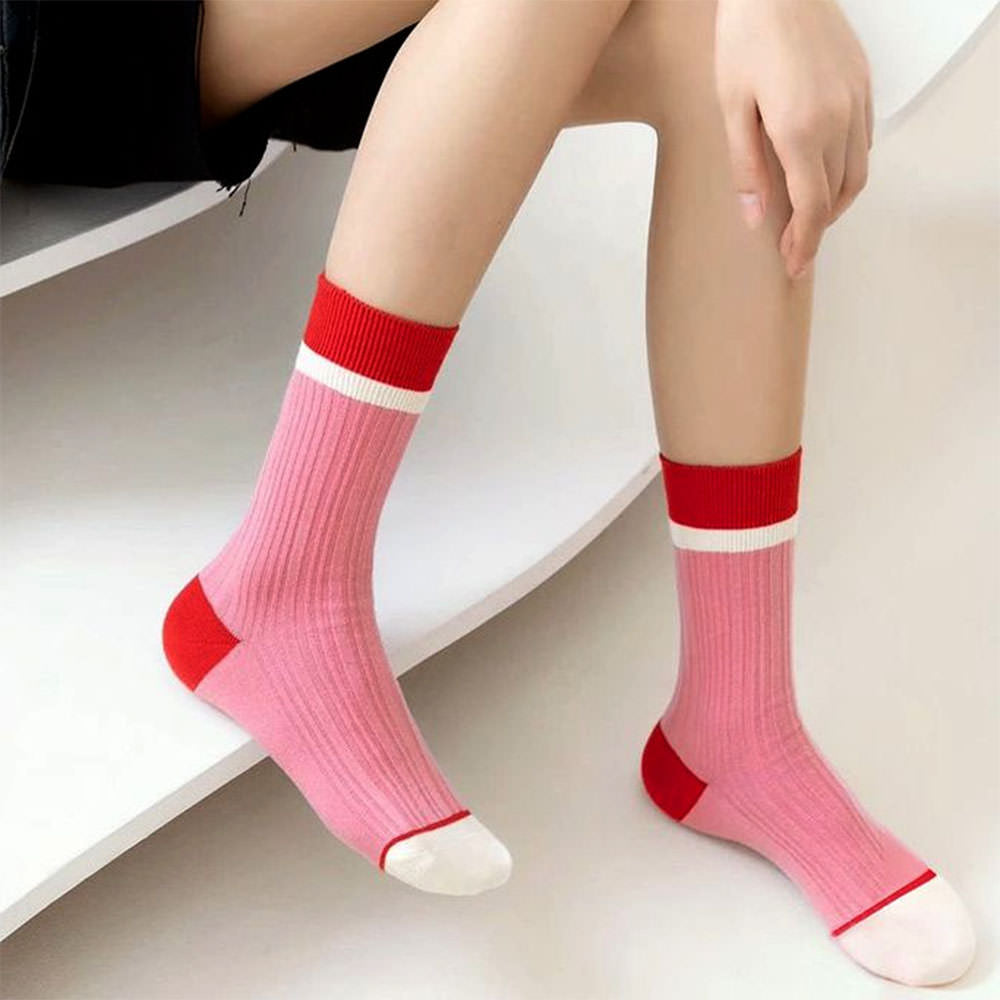 color block ribbed socks boogzel clothing
