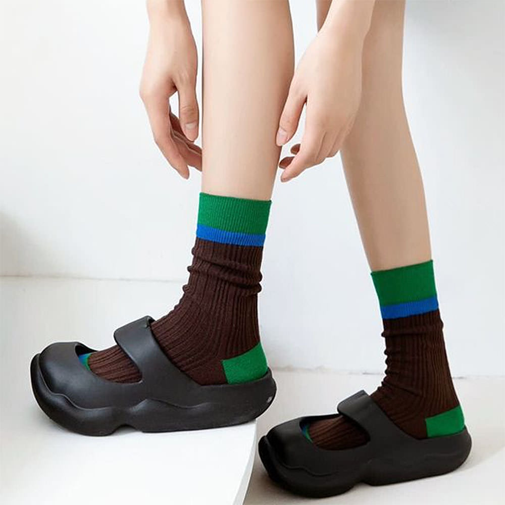 color block ribbed socks boogzel clothing