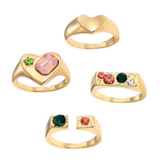colorful gemstones aesthetic ring set boogzel clothing