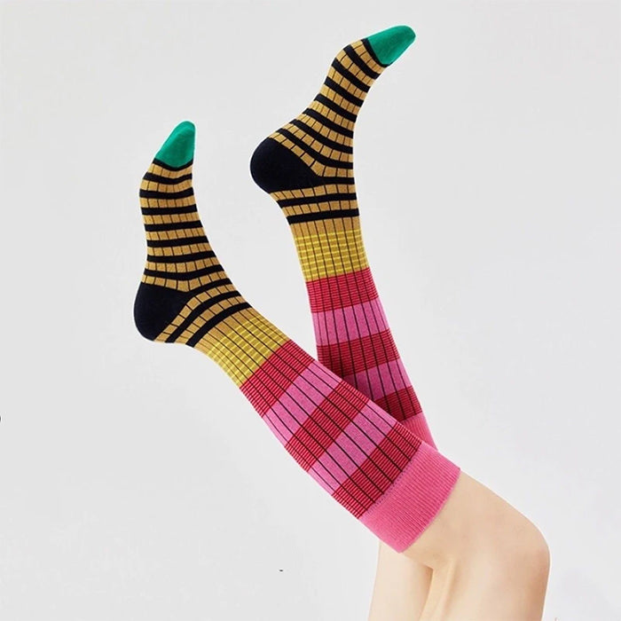 colorful striped high socks boogzel clothing