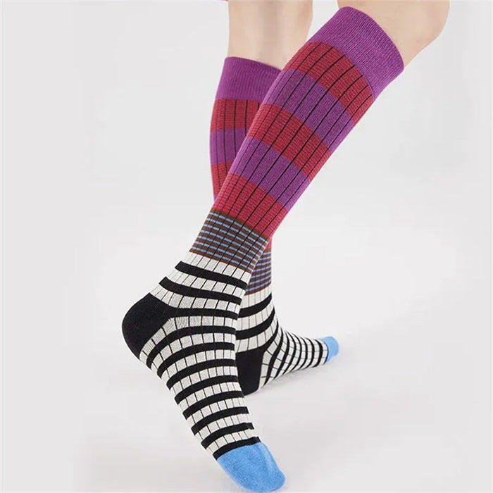 colorful striped high socks boogzel clothing