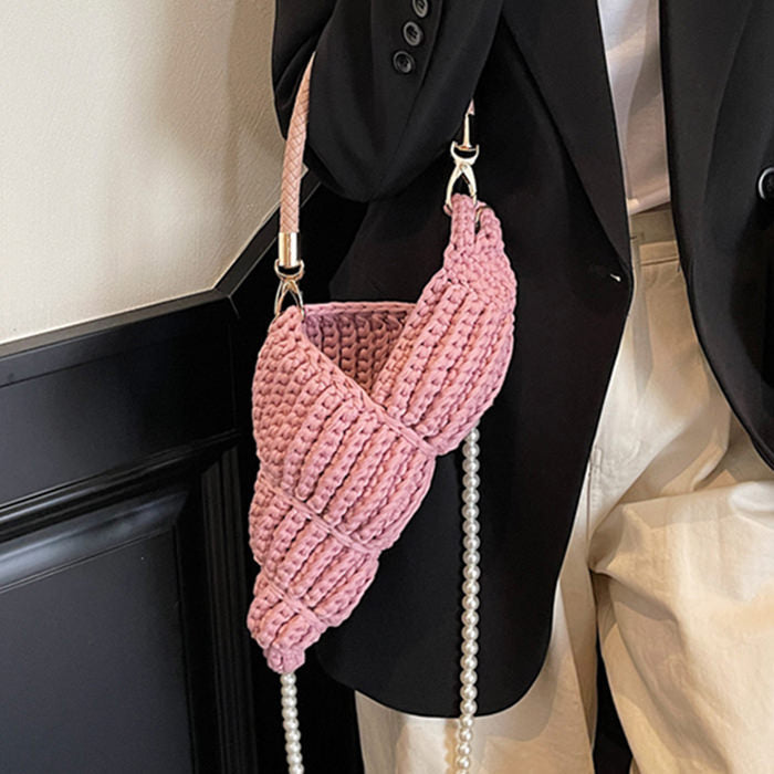 conch shell knit crochet bag boogzel clothing