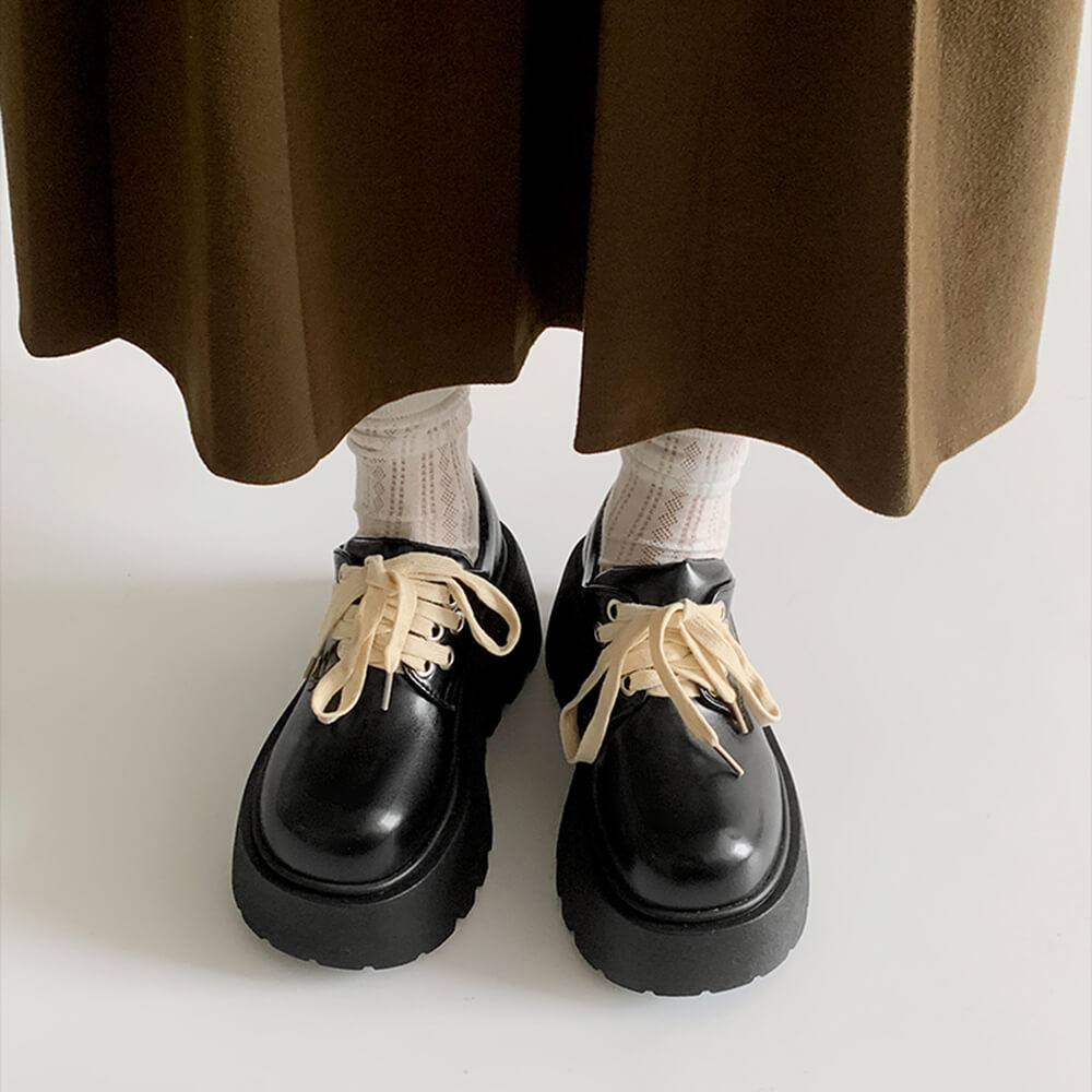 contrast laced chunky platform boots boogzel clothing