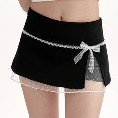 coquette aesthetic lace bow skort boogzel clothing