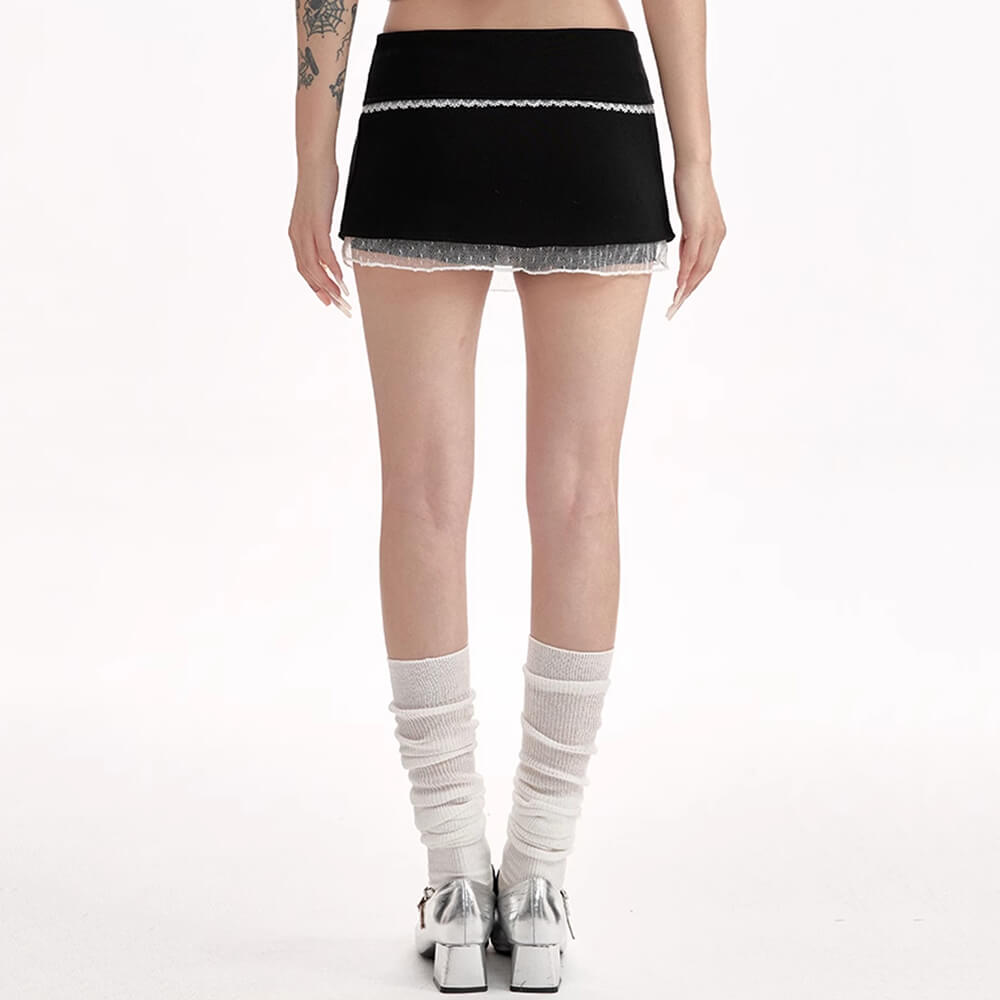 coquette aesthetic lace bow skirt boogzel clothing
