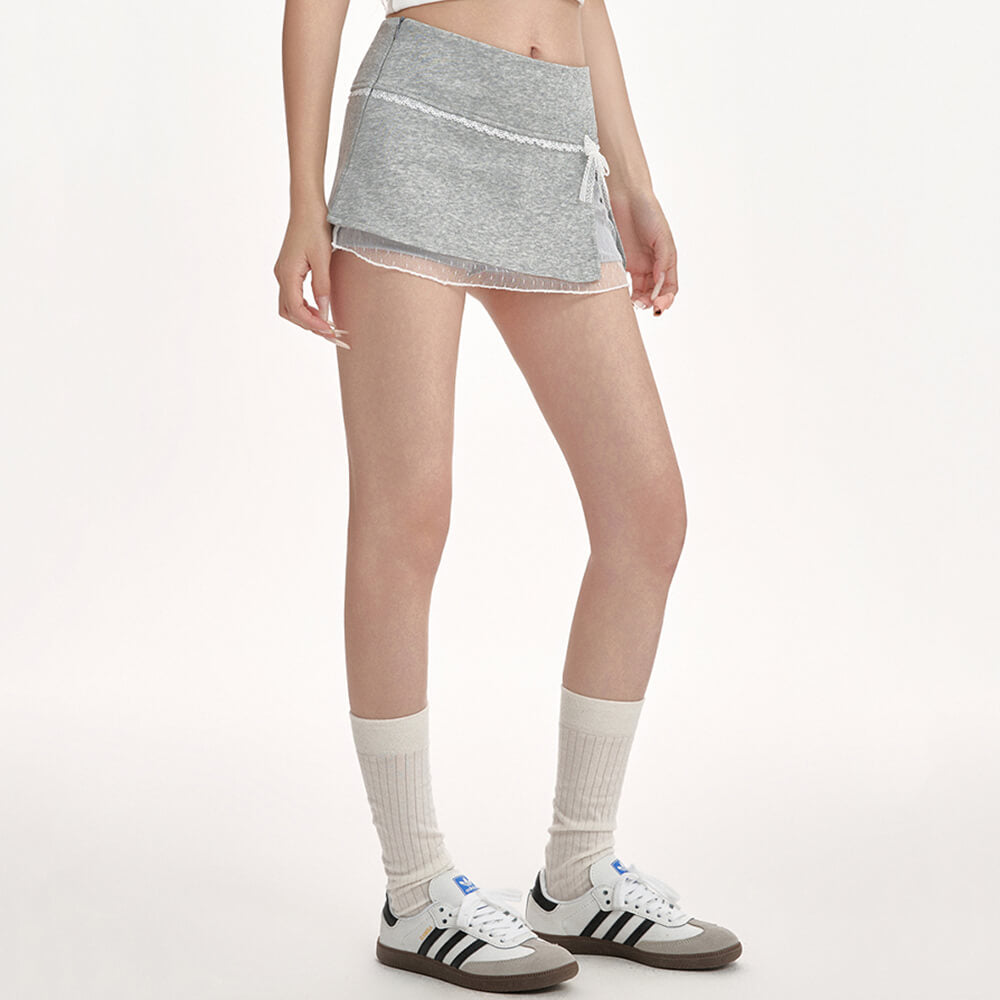 coquette aesthetic lace bow skort boogzel clothing