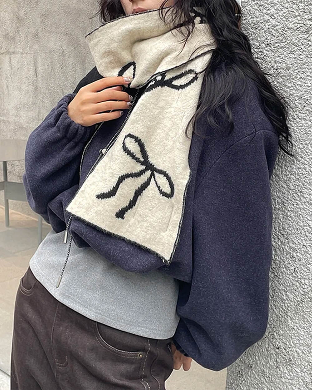 coquette bow knit scarf boogzel clothing