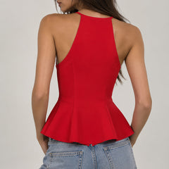 coquette halter peplum top boogzel clothing