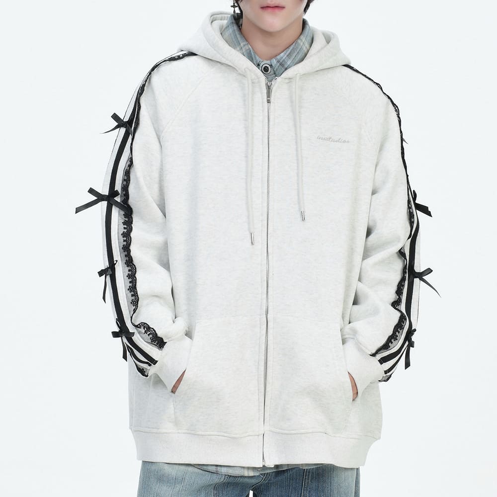 coquette lace sleeve hoodie boogzel clothing