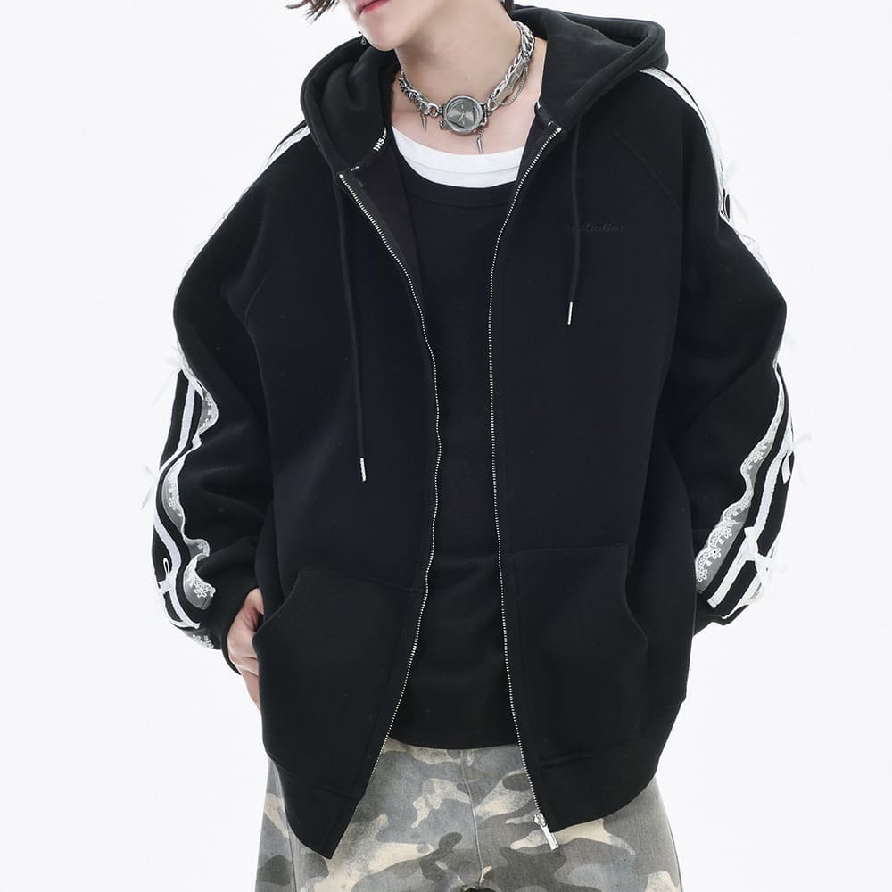 coquette lace sleeve hoodie boogzel clothing