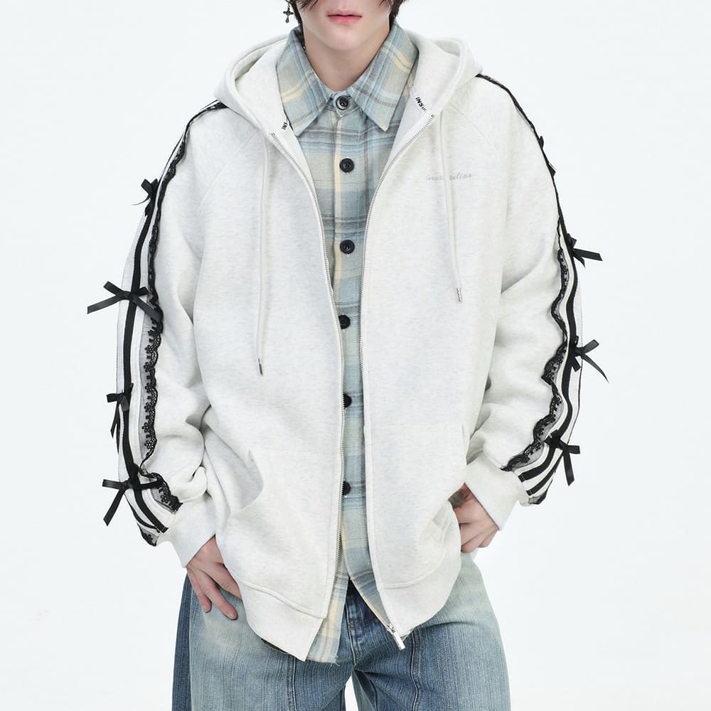 coquette lace sleeve hoodie boogzel clothing