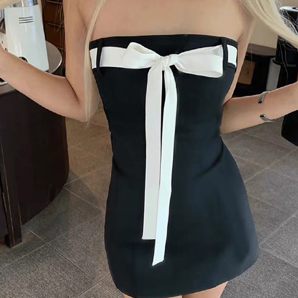 coquette aesthetic bow mini dress boogzel clothing