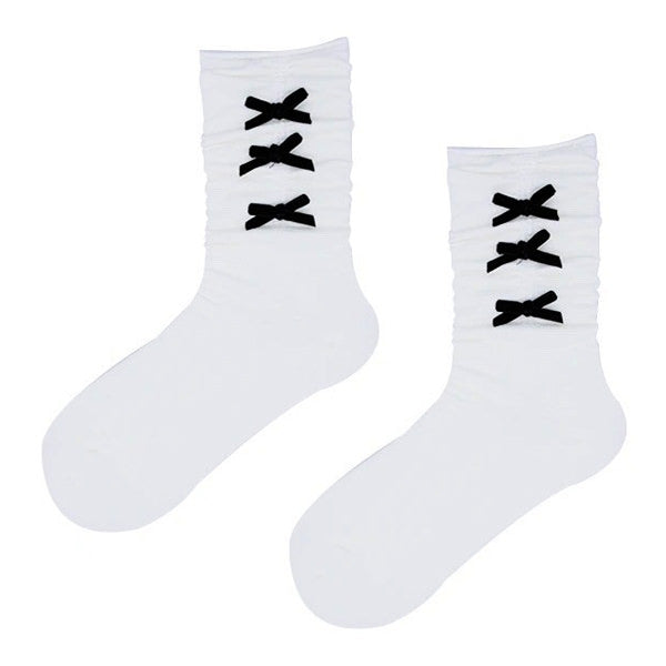 coquette aesthetic bow socks boogzel clothing