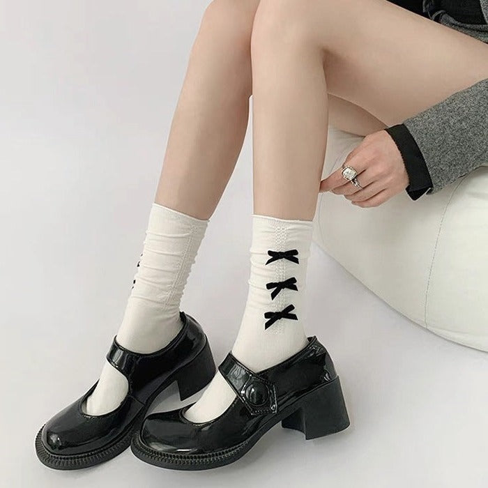 coquette aesthetic bow socks boogzel clothing