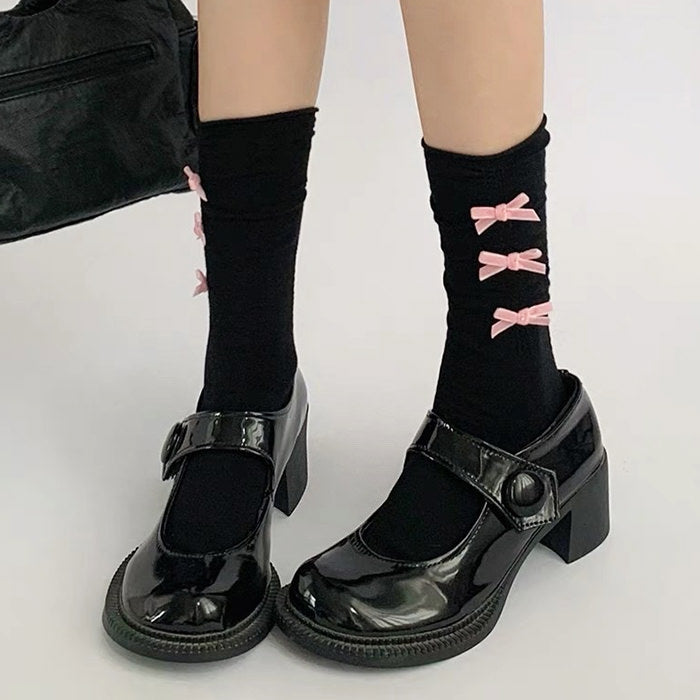 coquette aesthetic bow socks boogzel clothing