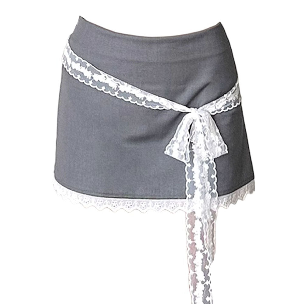 coquette aesthetic lace bow skirt boogzel clothing