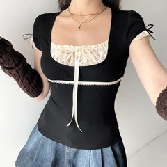 coquette aesthetic ruched top boogzel clothing