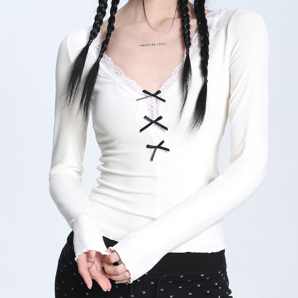 coquette aesthetic v neck top boogzel clothing