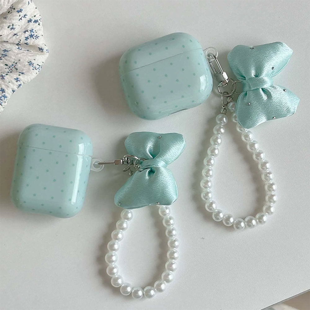 coquette bow pearl airpods case boogzel clothing