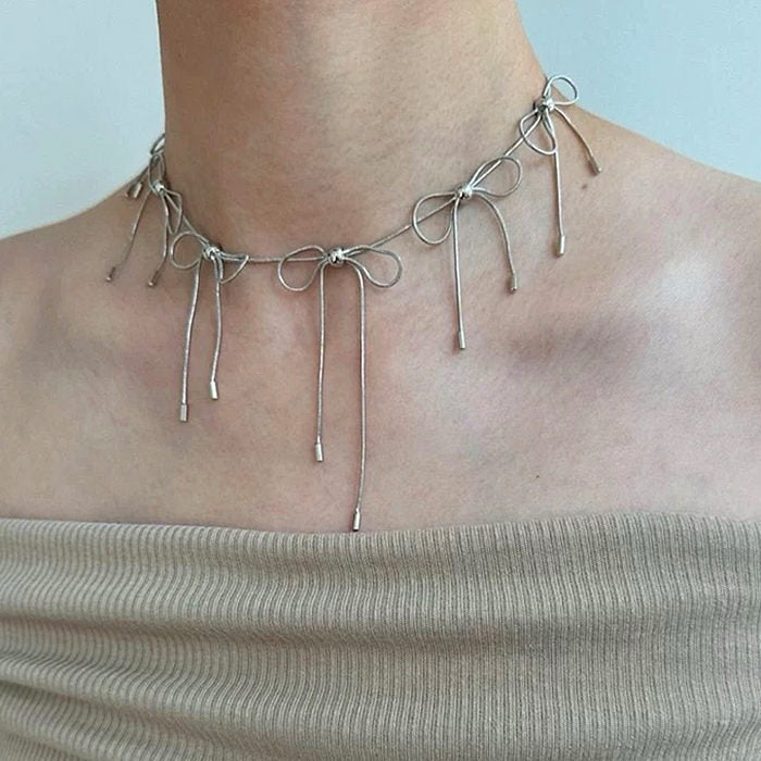 coquette bows choker necklace boogzel clothing