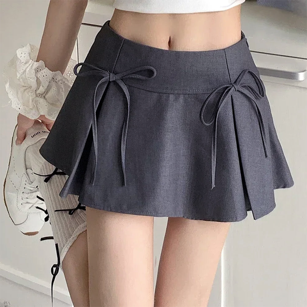 coquette bows pleated mini skirt boogzel clothing