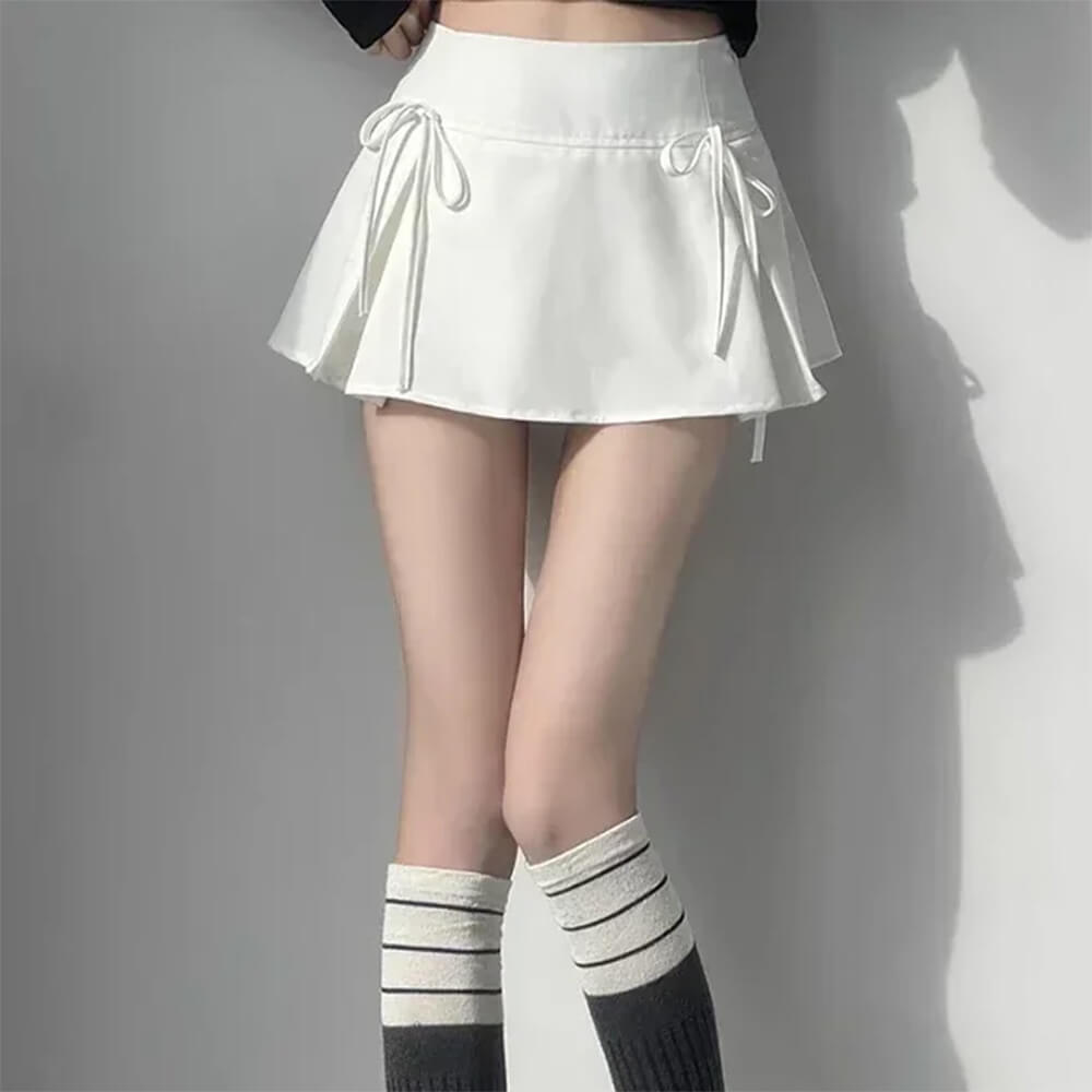 coquette bows pleated mini skirt boogzel clothing
