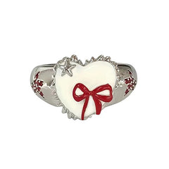 coquette heart shaped ring boogzel clothing