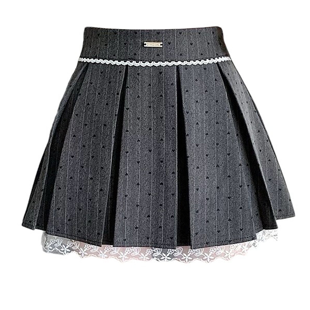 coquette lace bow pleated skirt boogzel clothing