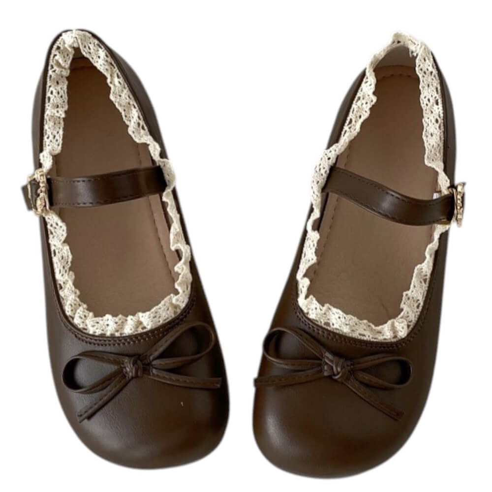 coquette lace trim mary jane flats boogzel clothing