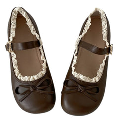 coquette lace trim mary jane flats boogzel clothing