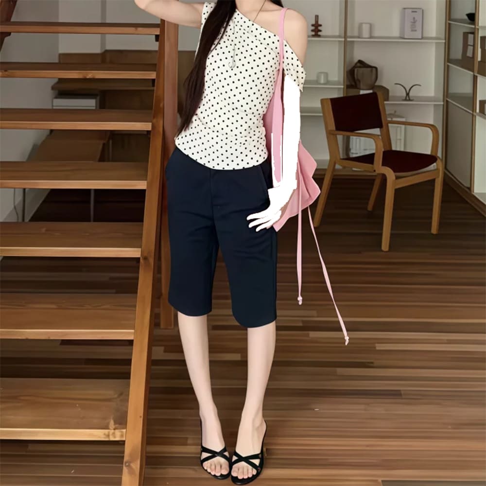 coquette polka dot off shoulder top boogzel clothing