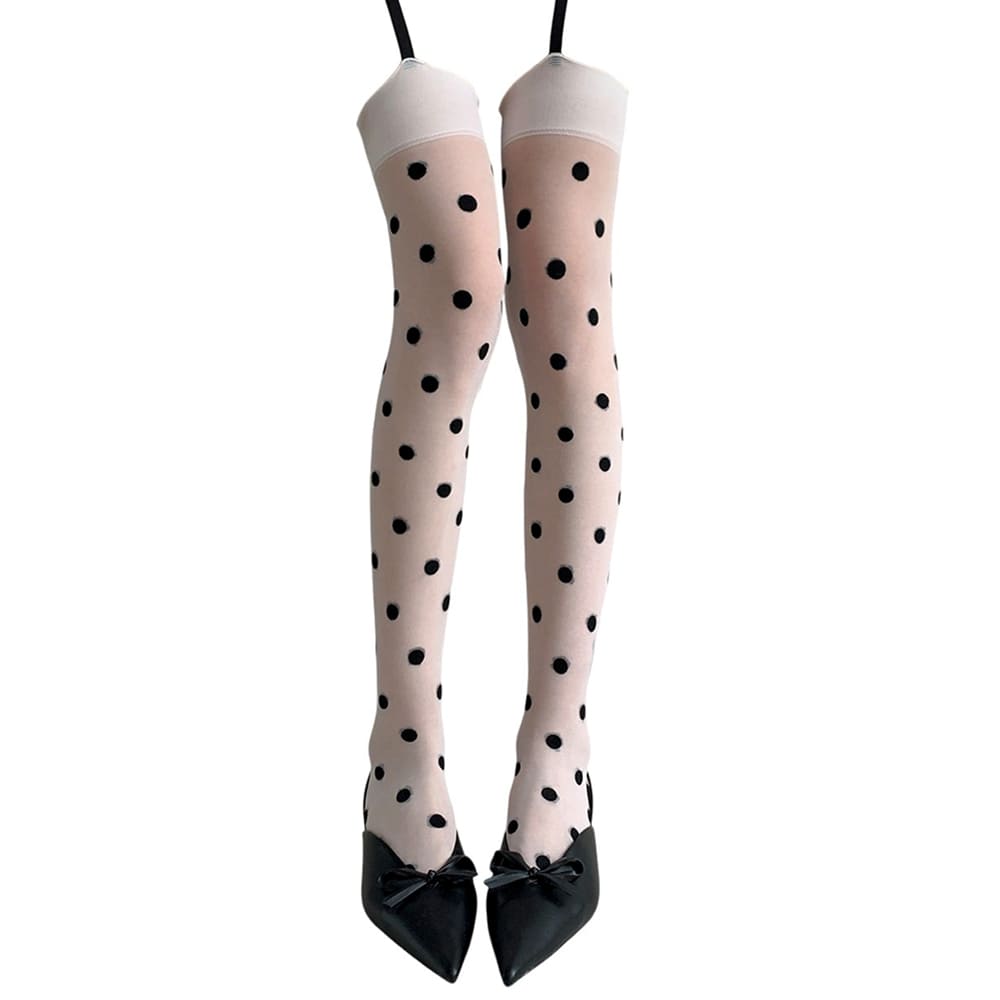 coquette polka dot suspender tights boogzel clothing