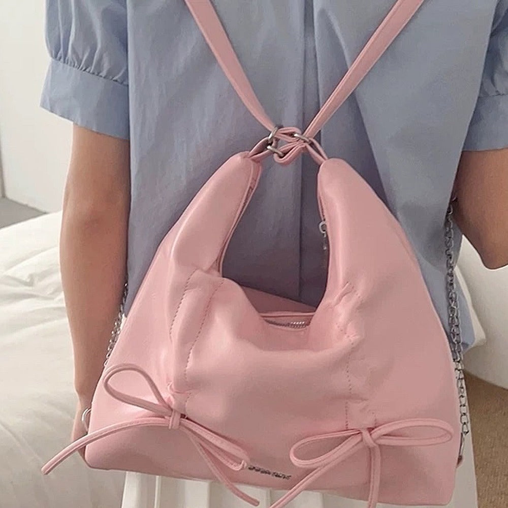 coquette ruched bow shoulder bag boogzel clothing