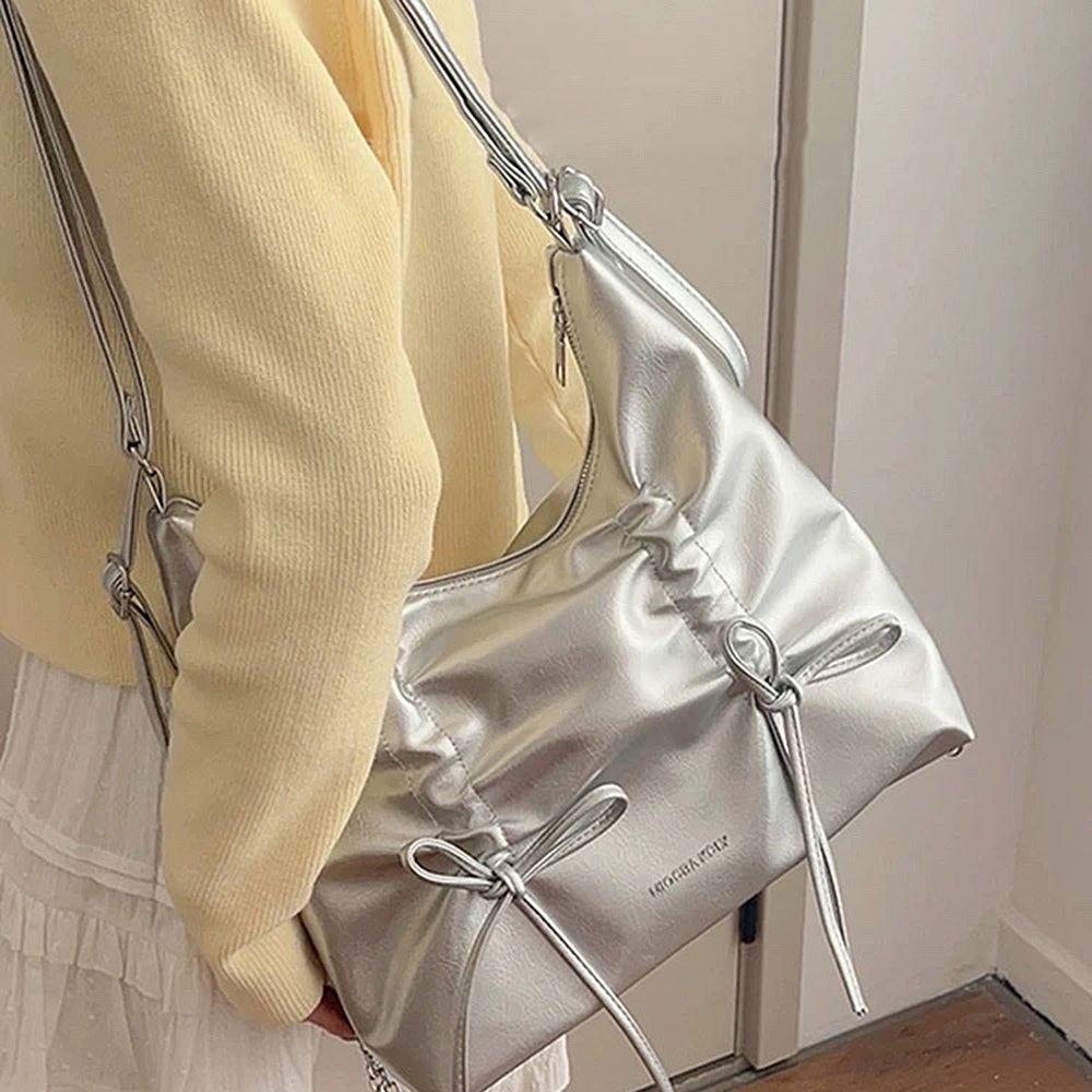 coquette ruched bow shoulder bag boogzel clothing