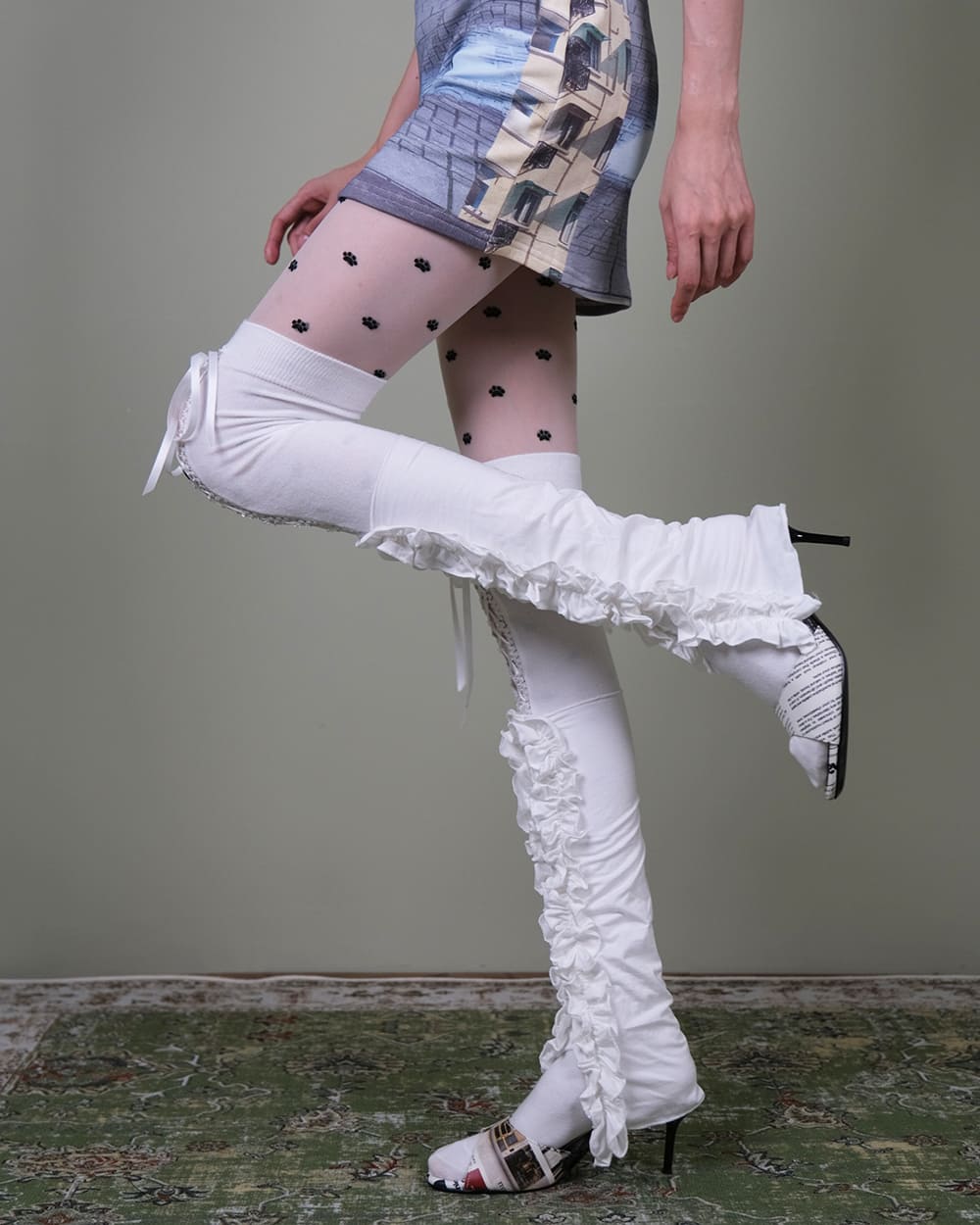 coquette ruffle lace leg warmers boogzel clothing