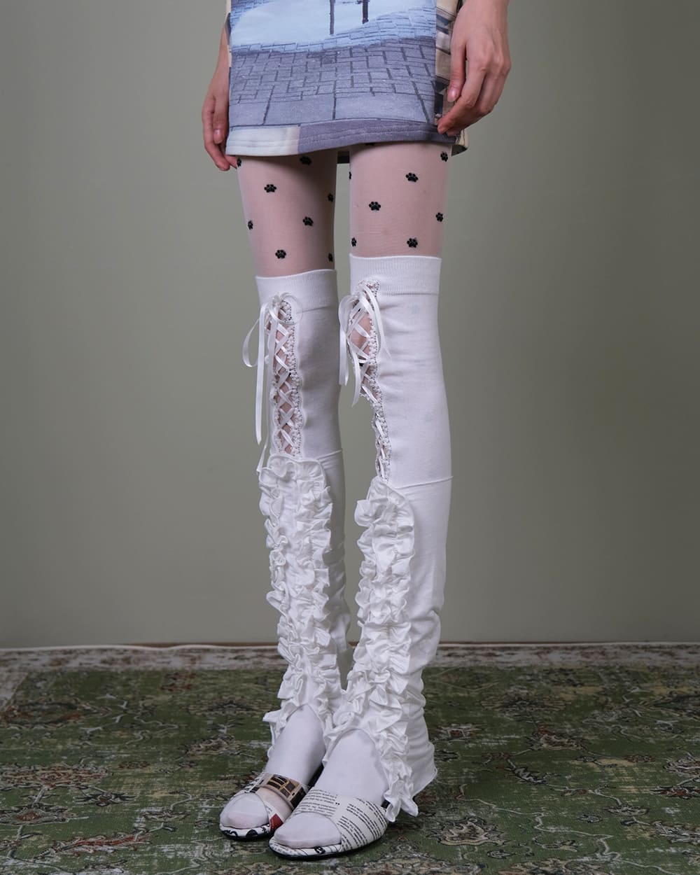 coquette ruffle lace leg warmers boogzel clothing