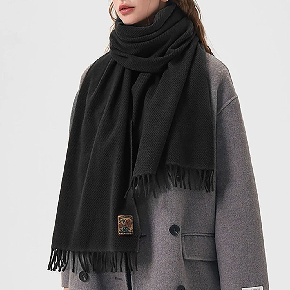 cozy warm fringed scarf boogzel clothing