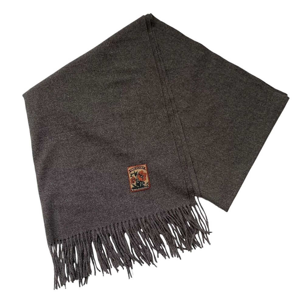 grey fringed scarf boogzel clothing