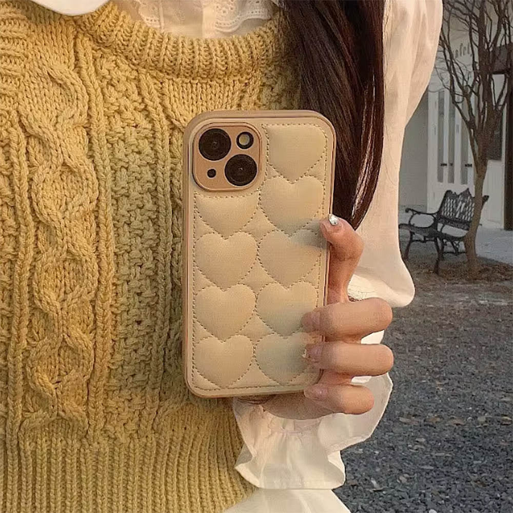 cream heart iphone case boogzel clothing